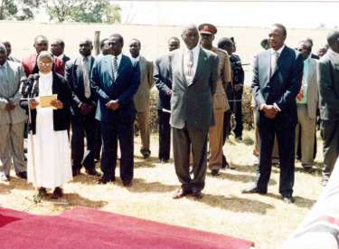 Former President Moi attending a fundraising at the school