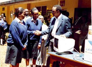 Hon Uhuru Kenyatta Donating Computers