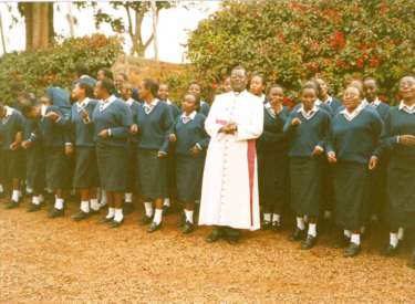 Students with Bishop David Kamau